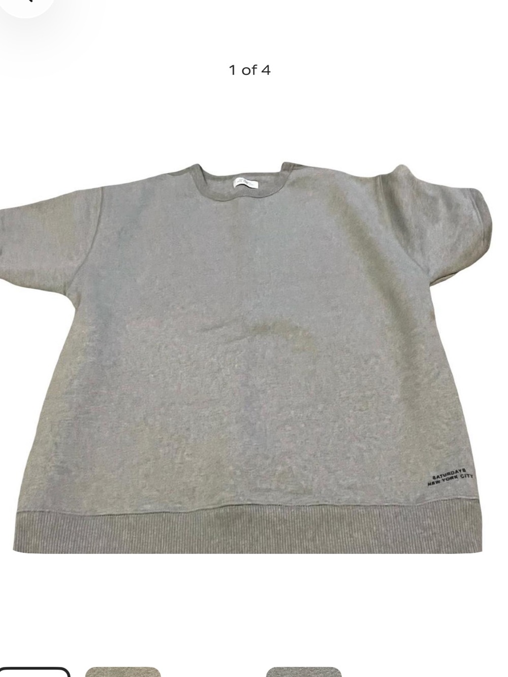 Saturdays NYC Heather Gray  sweatshirt- short sleeve sweatshirt